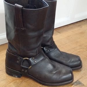 Men's Frye Leather Harness Boots 11M, Dark Brown